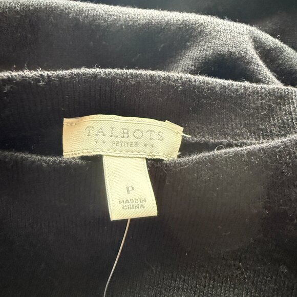 Talbots Petites SP black long sleeve soft stretchy pullover sweater - Picture 5 of 8